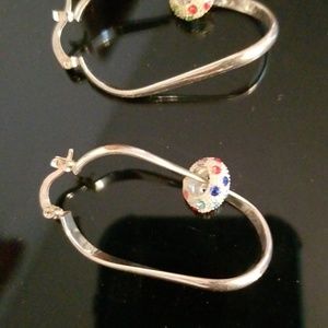 Sterling silver earrings with ball